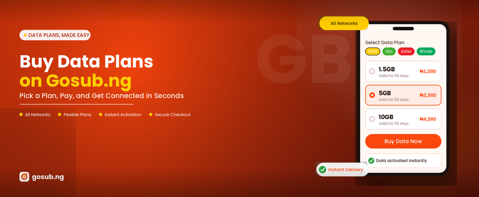 Buy affordable data on Gosub